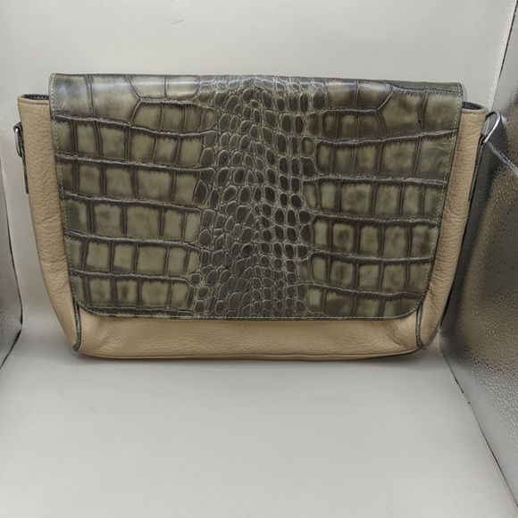 Whitten alligator printed cowhide leather bag